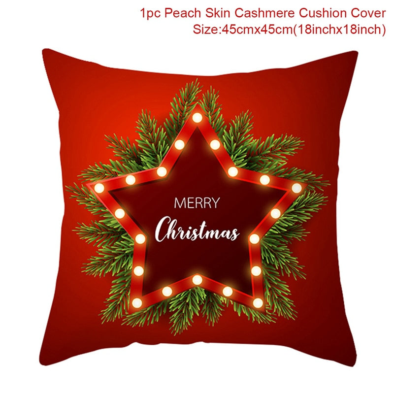 Christmas Cushion Cover Merry Christmas Decorations for Home 2022 Christmas Ornament Navidad Noel Xmas Gifts Happy New Year 2023