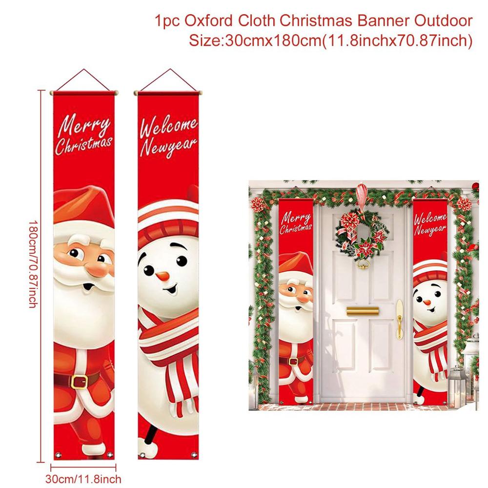 Christmas Door Decoration 2022 Merry Christmas Banner Decor for Home Hanging Xmas Ornament Navidad Happy New Year Gift 2023