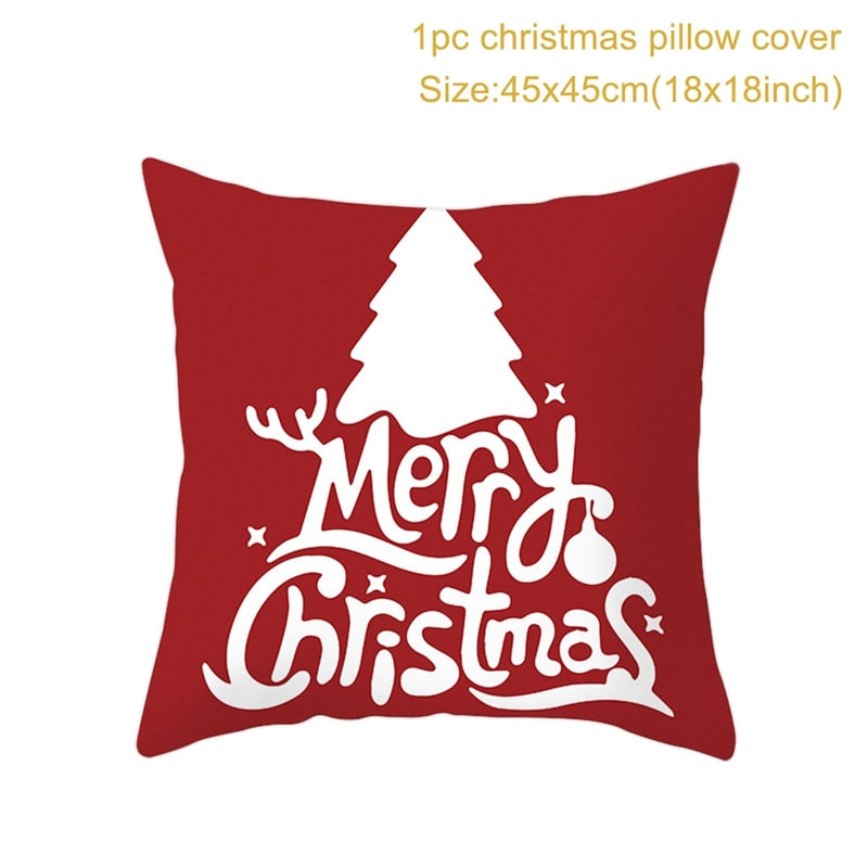 Christmas Cushion Cover Merry Christmas Decorations for Home 2022 Christmas Ornament Navidad Noel Xmas Gifts Happy New Year 2023