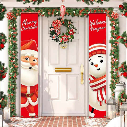 Christmas Door Decoration 2022 Merry Christmas Banner Decor for Home Hanging Xmas Ornament Navidad Happy New Year Gift 2023