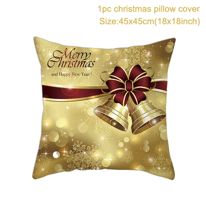 Christmas Cushion Cover Merry Christmas Decorations for Home 2022 Christmas Ornament Navidad Noel Xmas Gifts Happy New Year 2023