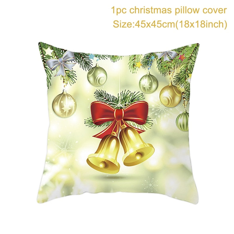 Christmas Cushion Cover Merry Christmas Decorations for Home 2022 Christmas Ornament Navidad Noel Xmas Gifts Happy New Year 2023