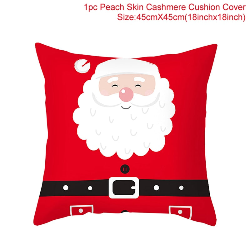 Christmas Cushion Cover Merry Christmas Decorations for Home 2022 Christmas Ornament Navidad Noel Xmas Gifts Happy New Year 2023