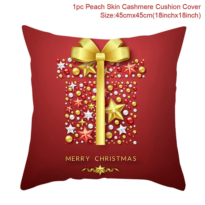 Christmas Cushion Cover Merry Christmas Decorations for Home 2022 Christmas Ornament Navidad Noel Xmas Gifts Happy New Year 2023