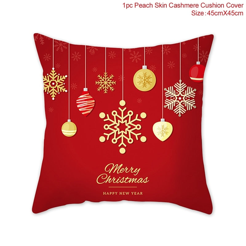 Christmas Cushion Cover Merry Christmas Decorations for Home 2022 Christmas Ornament Navidad Noel Xmas Gifts Happy New Year 2023