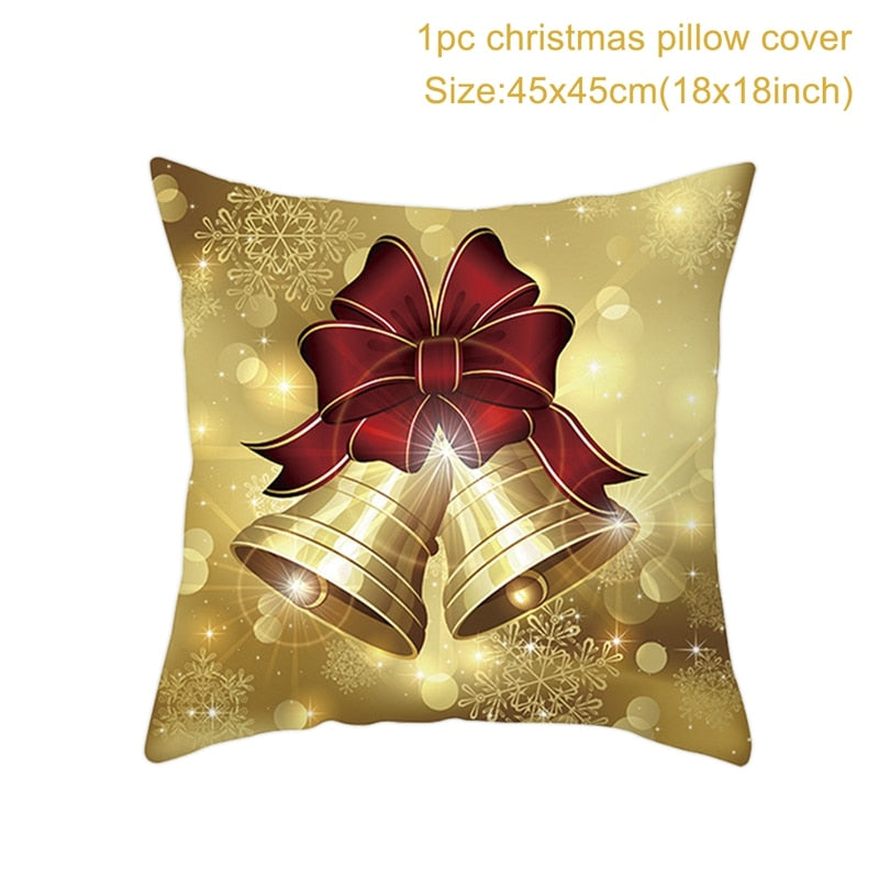 Christmas Cushion Cover Merry Christmas Decorations for Home 2022 Christmas Ornament Navidad Noel Xmas Gifts Happy New Year 2023