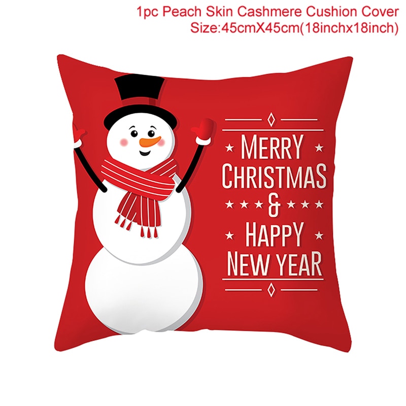 Christmas Cushion Cover Merry Christmas Decorations for Home 2022 Christmas Ornament Navidad Noel Xmas Gifts Happy New Year 2023