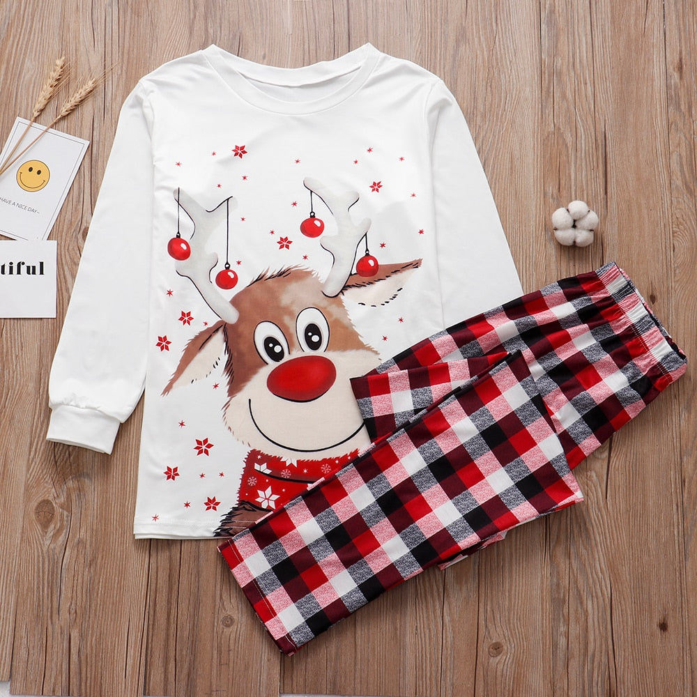 2022 Christmas Family Matching Pajamas Adults Kids Family Matching Outfits Top+Pants 2PCS Xmas Sleepwear Pyjamas Baby Jumpsuit