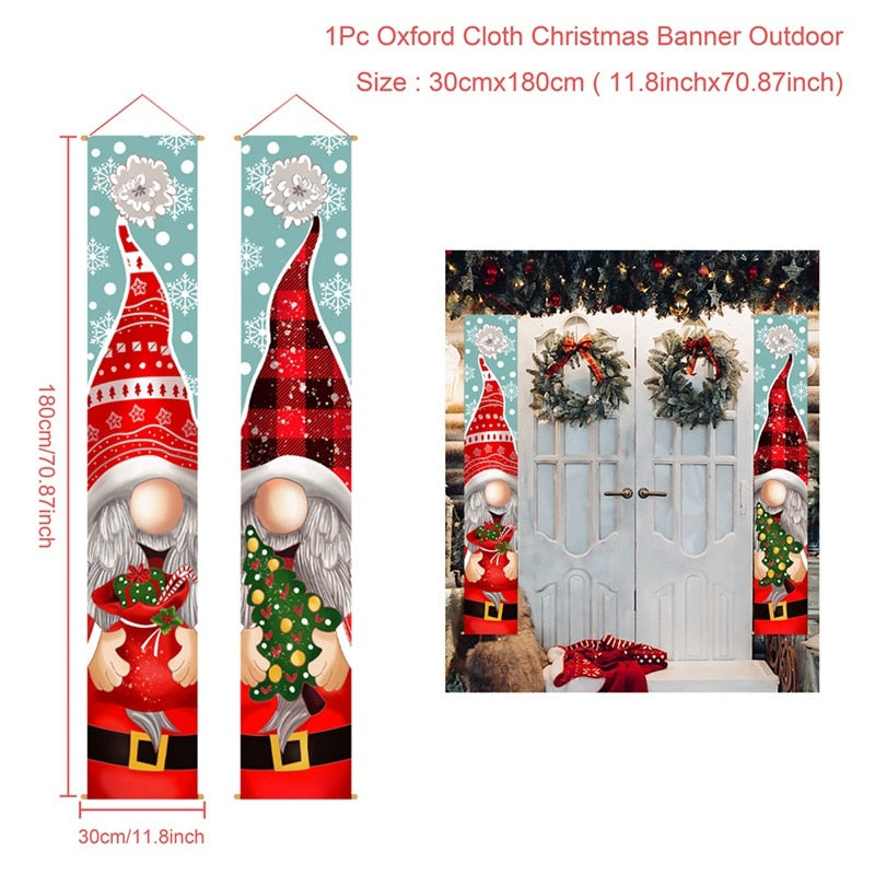 Christmas Door Decoration 2022 Merry Christmas Banner Decor for Home Hanging Xmas Ornament Navidad Happy New Year Gift 2023