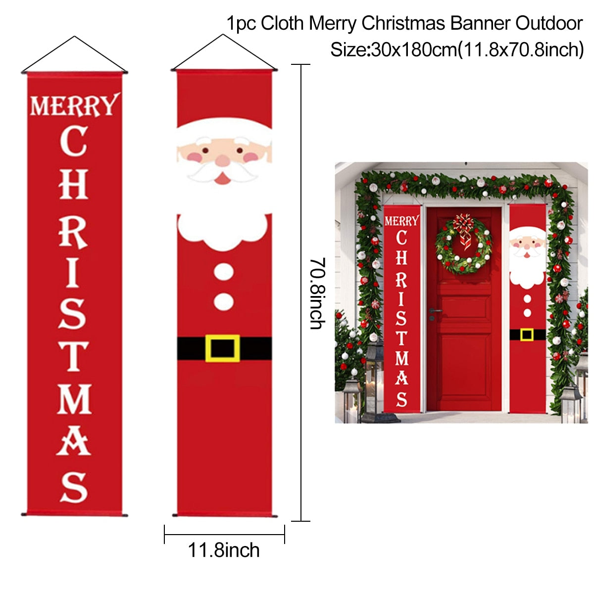 Christmas Door Decoration 2022 Merry Christmas Banner Decor for Home Hanging Xmas Ornament Navidad Happy New Year Gift 2023