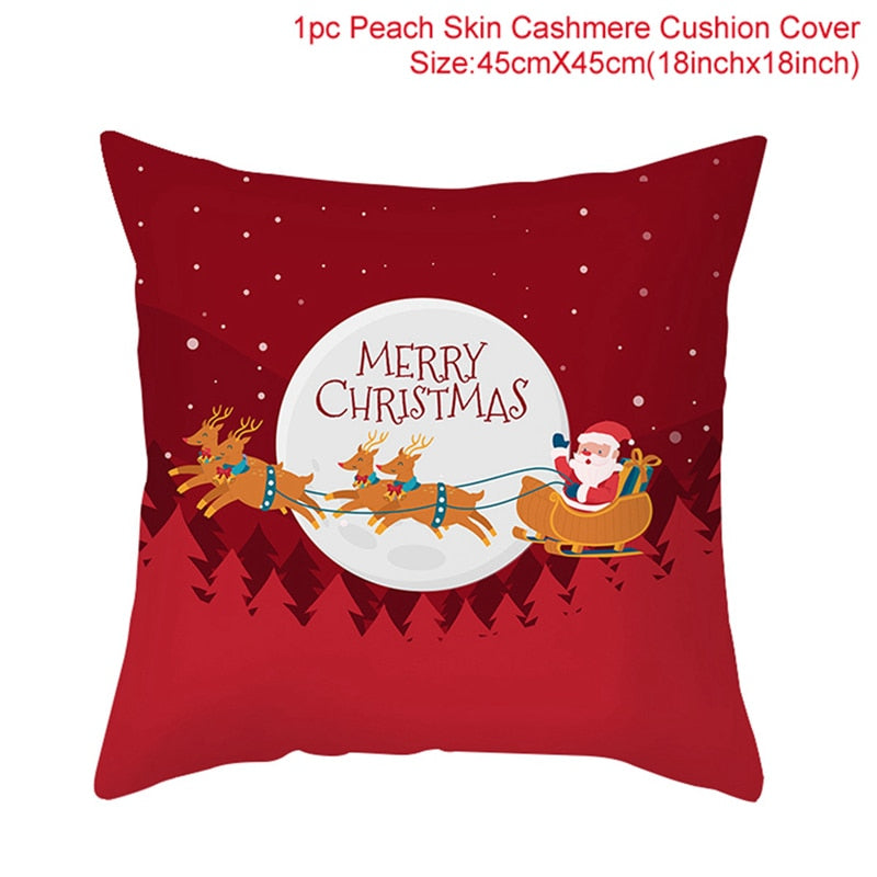 Christmas Cushion Cover Merry Christmas Decorations for Home 2022 Christmas Ornament Navidad Noel Xmas Gifts Happy New Year 2023