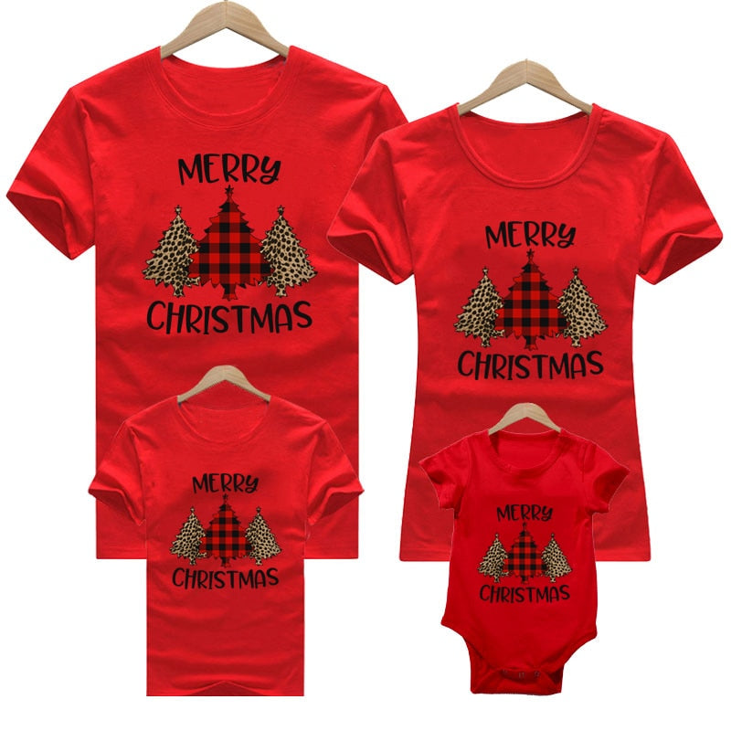 Christmas family outfit Tshirt Mommy Daddy Deer Santa Christmas outfits for kids Baby romper red christmas clothes