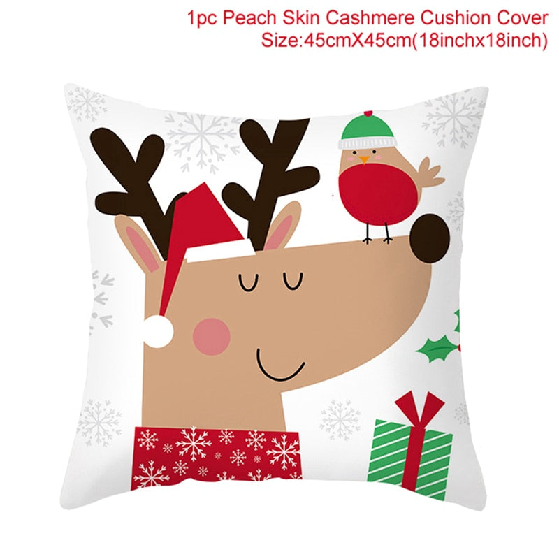 45cm Chrismas Cushion Cover PillowCase Christmas Decoration For Home 2022 Navidad Xmas Noel Cristmas Ornament New Year Gift 2023