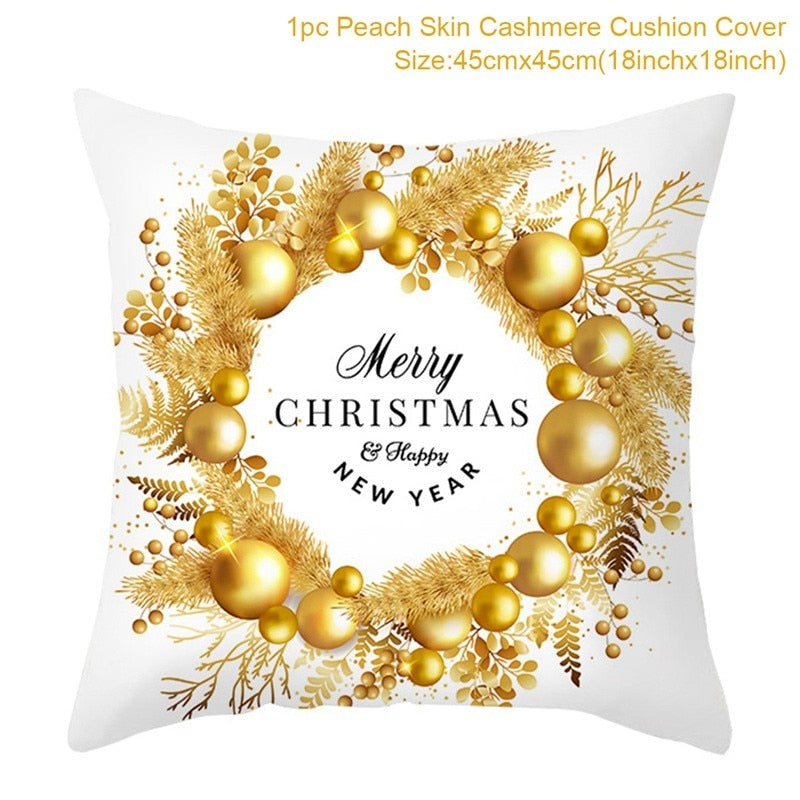 45cm Chrismas Cushion Cover PillowCase Christmas Decoration For Home 2022 Navidad Xmas Noel Cristmas Ornament New Year Gift 2023