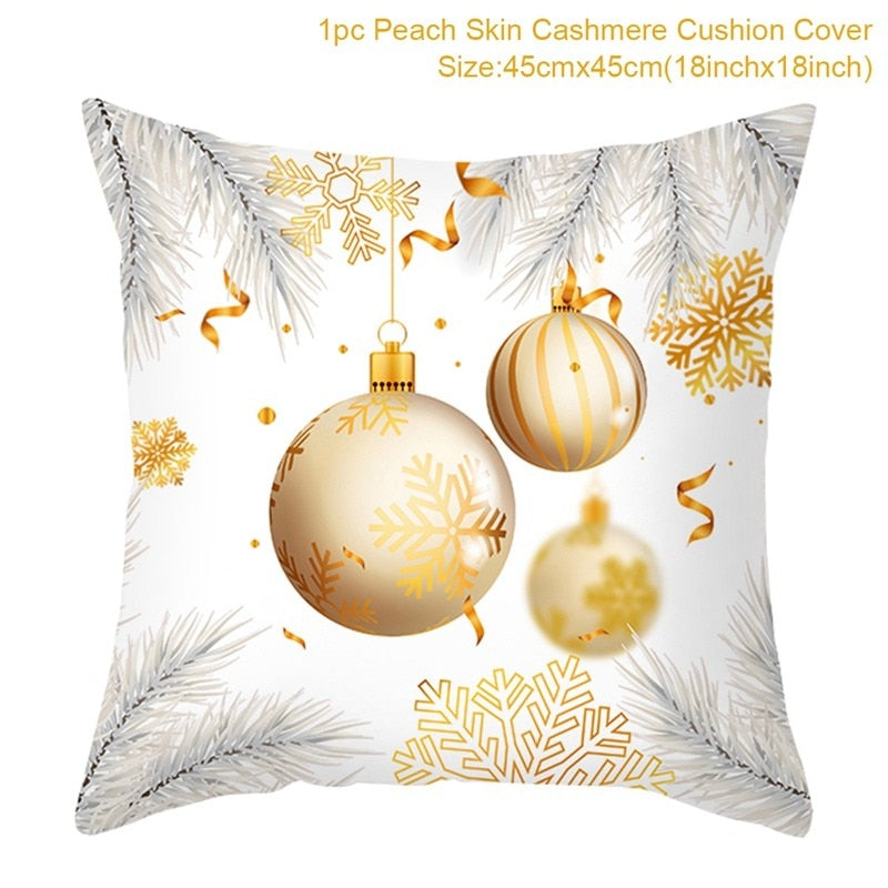 45cm Chrismas Cushion Cover PillowCase Christmas Decoration For Home 2022 Navidad Xmas Noel Cristmas Ornament New Year Gift 2023