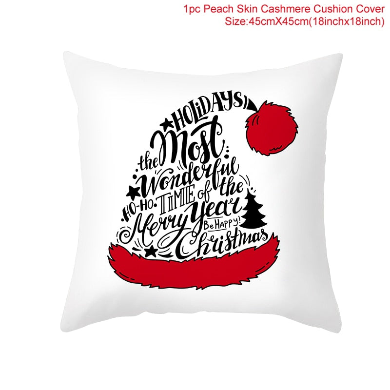 45cm Chrismas Cushion Cover PillowCase Christmas Decoration For Home 2022 Navidad Xmas Noel Cristmas Ornament New Year Gift 2023