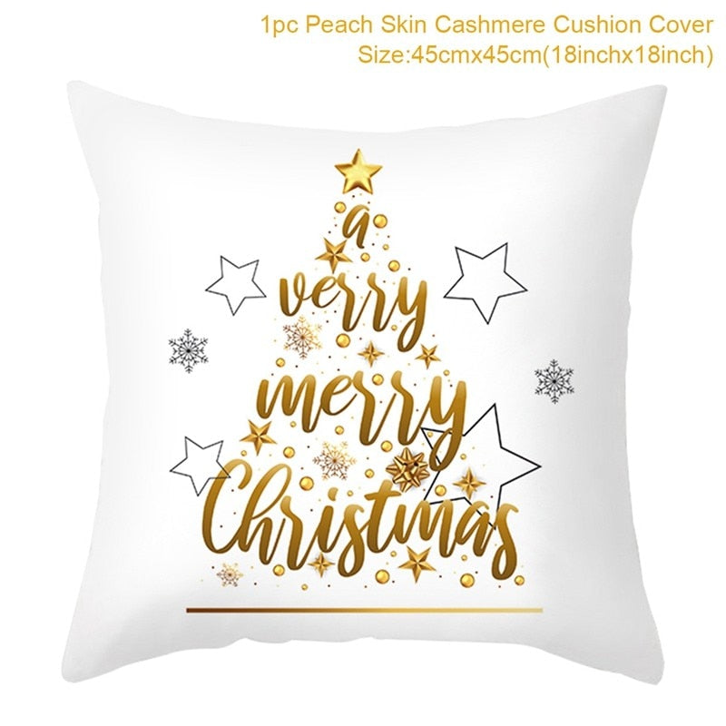 45cm Chrismas Cushion Cover PillowCase Christmas Decoration For Home 2022 Navidad Xmas Noel Cristmas Ornament New Year Gift 2023