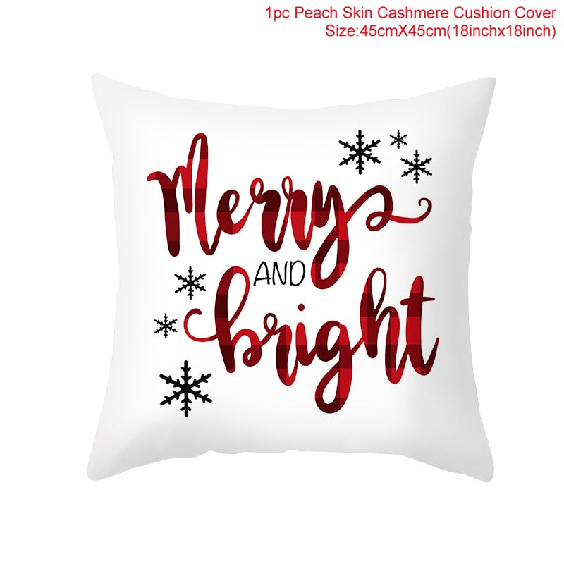 45cm Chrismas Cushion Cover PillowCase Christmas Decoration For Home 2022 Navidad Xmas Noel Cristmas Ornament New Year Gift 2023