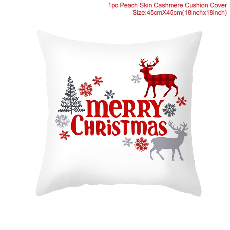 45cm Chrismas Cushion Cover PillowCase Christmas Decoration For Home 2022 Navidad Xmas Noel Cristmas Ornament New Year Gift 2023