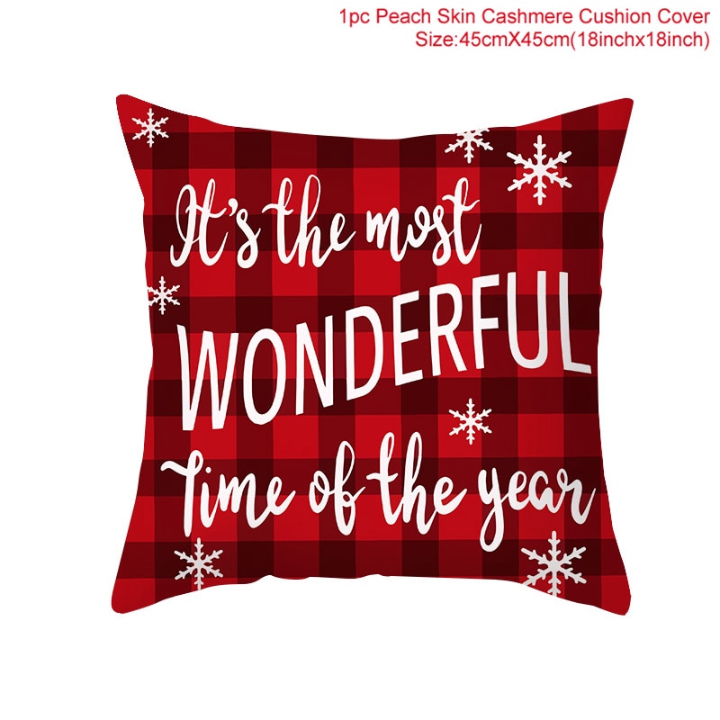 45cm Chrismas Cushion Cover PillowCase Christmas Decoration For Home 2022 Navidad Xmas Noel Cristmas Ornament New Year Gift 2023