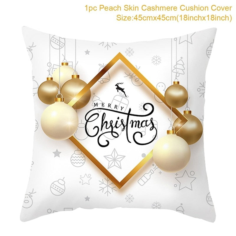 45cm Chrismas Cushion Cover PillowCase Christmas Decoration For Home 2022 Navidad Xmas Noel Cristmas Ornament New Year Gift 2023