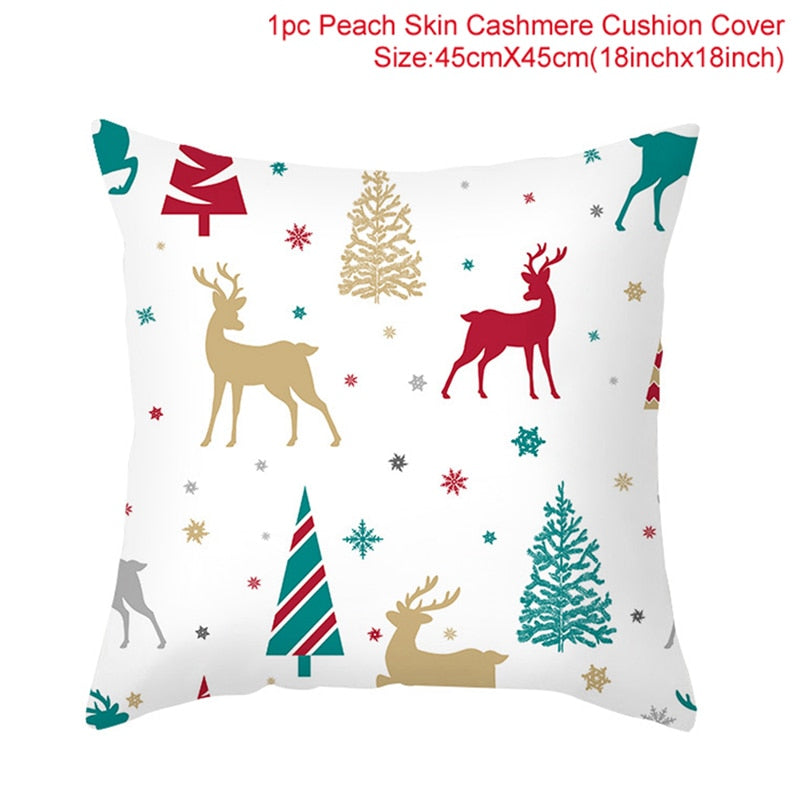 45cm Chrismas Cushion Cover PillowCase Christmas Decoration For Home 2022 Navidad Xmas Noel Cristmas Ornament New Year Gift 2023