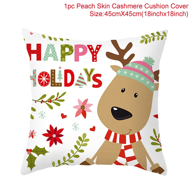 45cm Chrismas Cushion Cover PillowCase Christmas Decoration For Home 2022 Navidad Xmas Noel Cristmas Ornament New Year Gift 2023