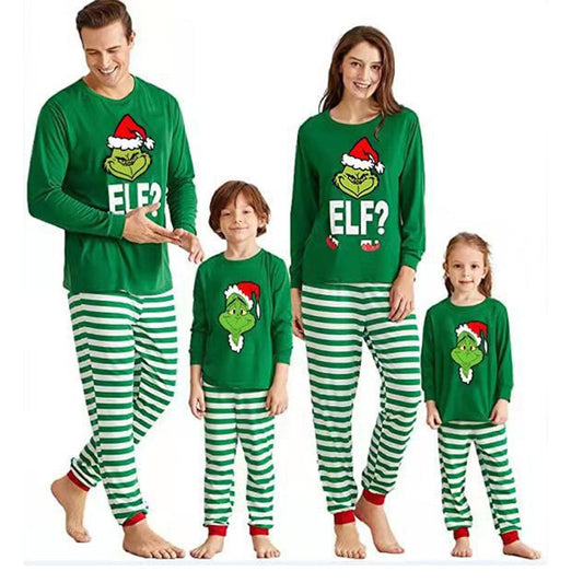 Christmas Matching Family Pajamas Elf Sets 2022 Xmas Cartoon Print Pjs Adult Kids Outfits Baby Jumpsuit Family Matching Pyjamas