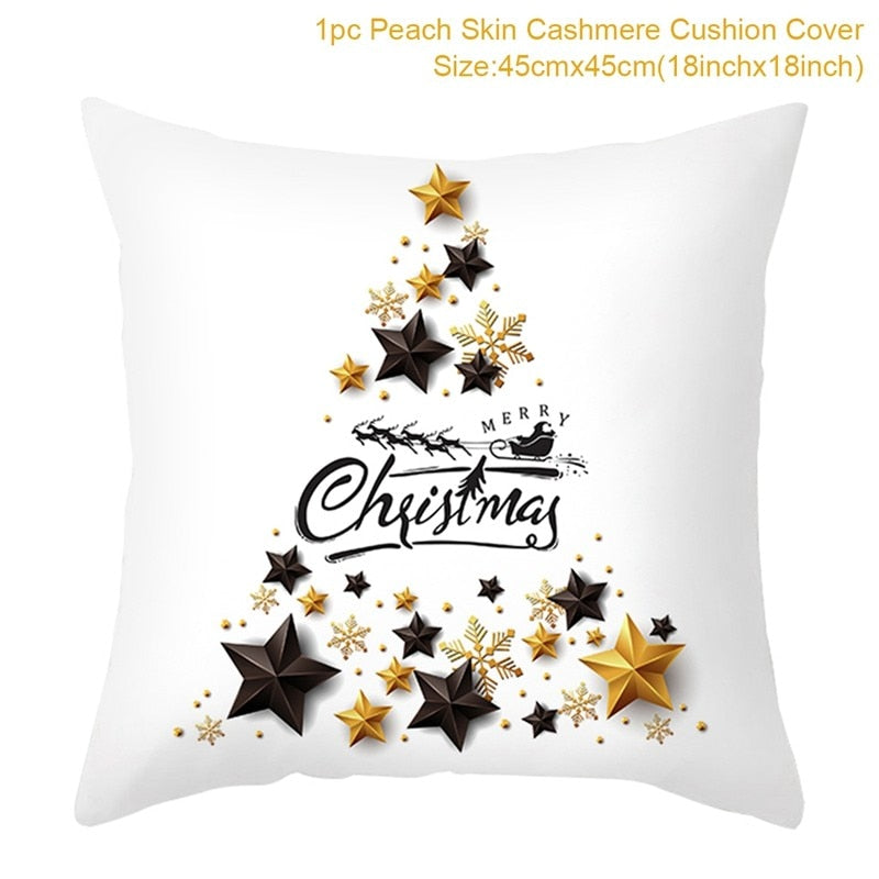 45cm Chrismas Cushion Cover PillowCase Christmas Decoration For Home 2022 Navidad Xmas Noel Cristmas Ornament New Year Gift 2023