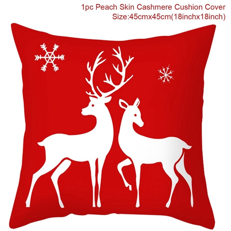 Christmas Cushion Cover Merry Christmas Decorations for Home 2022 Christmas Ornament Navidad Noel Xmas Gifts Happy New Year 2023