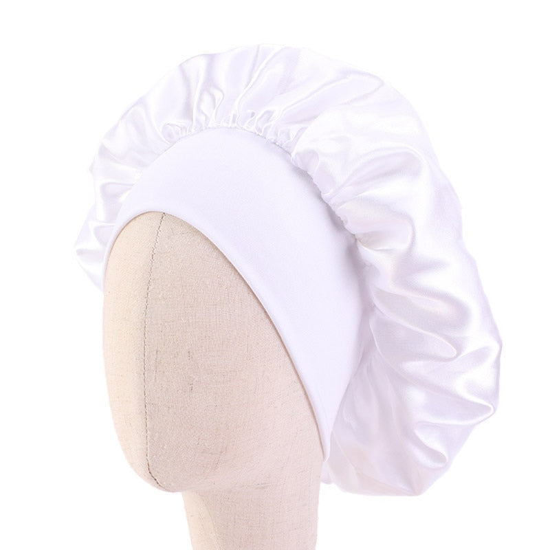 Baby Silky Satin Bonnet Sleep Cap Children Girl Night Turban Children Solid Headwear Cute Headwrap Hat Fashion Hair Wear