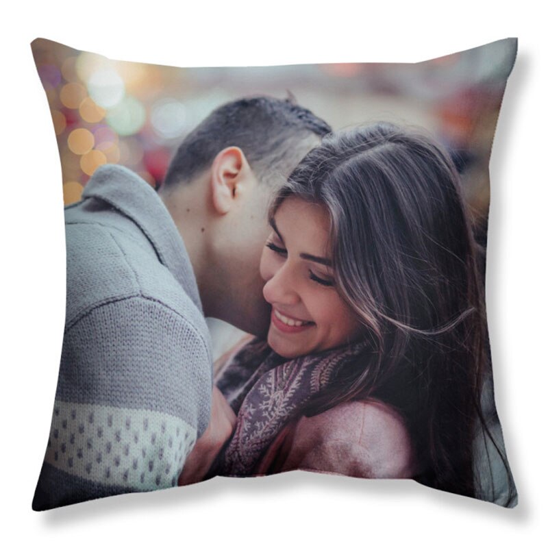 Custom Cushion Cover Wedding Pictures Halloween decoration Personalized Pillow Case For Sofa Bed Chair Window Seat Christmas