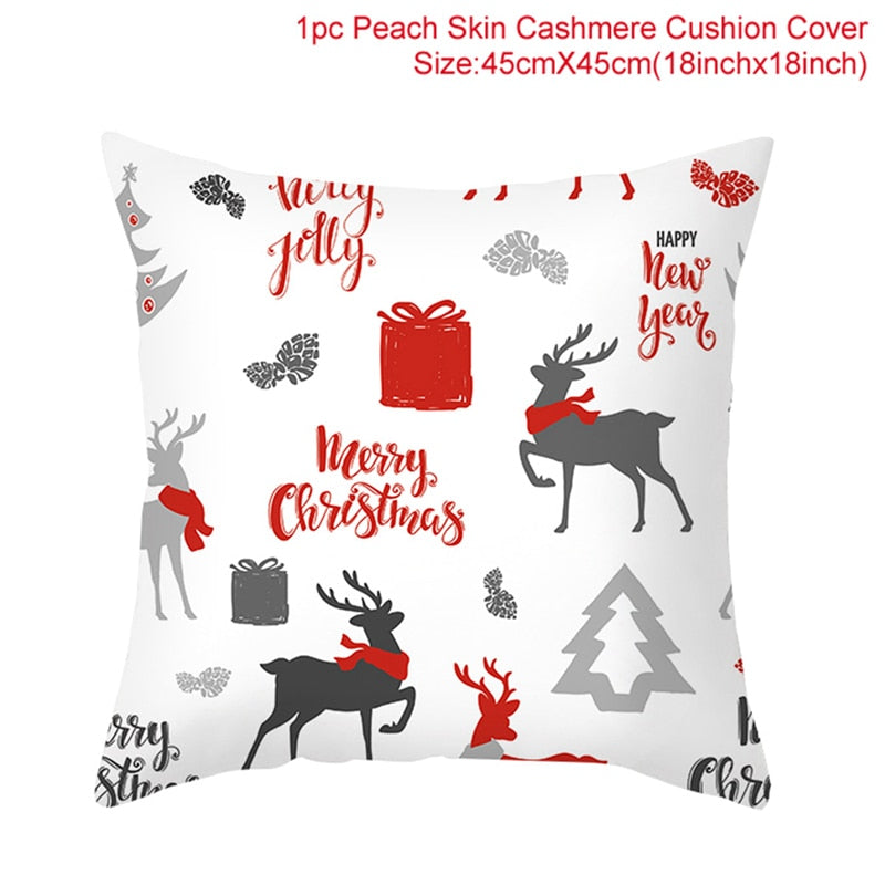 45cm Chrismas Cushion Cover PillowCase Christmas Decoration For Home 2022 Navidad Xmas Noel Cristmas Ornament New Year Gift 2023