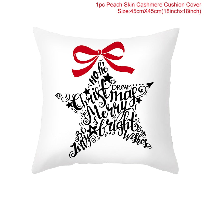 45cm Chrismas Cushion Cover PillowCase Christmas Decoration For Home 2022 Navidad Xmas Noel Cristmas Ornament New Year Gift 2023