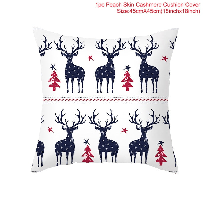 45cm Chrismas Cushion Cover PillowCase Christmas Decoration For Home 2022 Navidad Xmas Noel Cristmas Ornament New Year Gift 2023