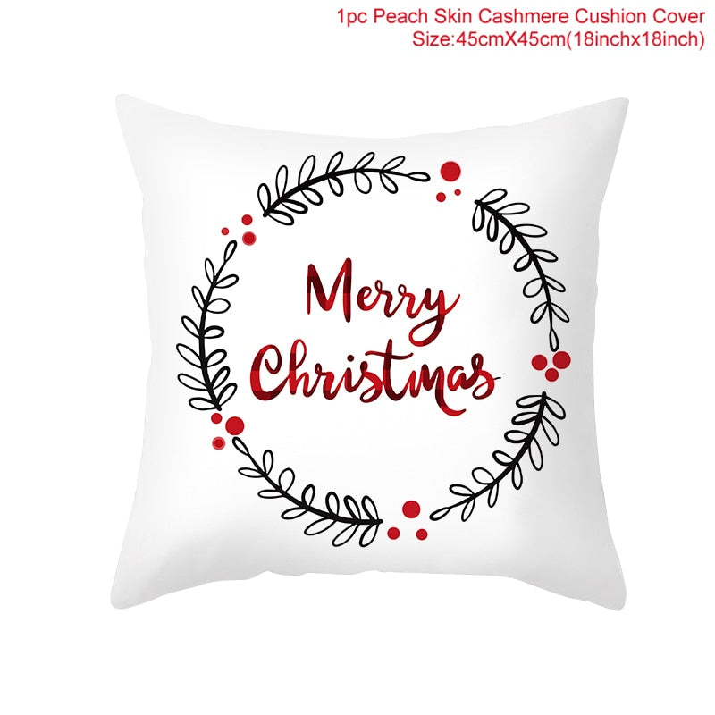 45cm Chrismas Cushion Cover PillowCase Christmas Decoration For Home 2022 Navidad Xmas Noel Cristmas Ornament New Year Gift 2023