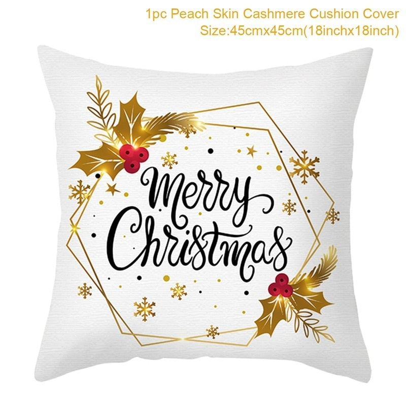 45cm Chrismas Cushion Cover PillowCase Christmas Decoration For Home 2022 Navidad Xmas Noel Cristmas Ornament New Year Gift 2023