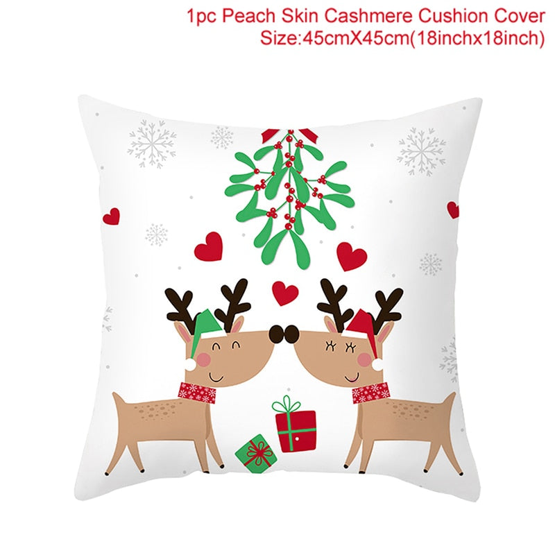 45cm Chrismas Cushion Cover PillowCase Christmas Decoration For Home 2022 Navidad Xmas Noel Cristmas Ornament New Year Gift 2023