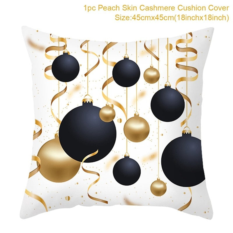 45cm Chrismas Cushion Cover PillowCase Christmas Decoration For Home 2022 Navidad Xmas Noel Cristmas Ornament New Year Gift 2023