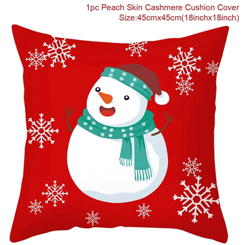 Christmas Cushion Cover Merry Christmas Decorations for Home 2022 Christmas Ornament Navidad Noel Xmas Gifts Happy New Year 2023