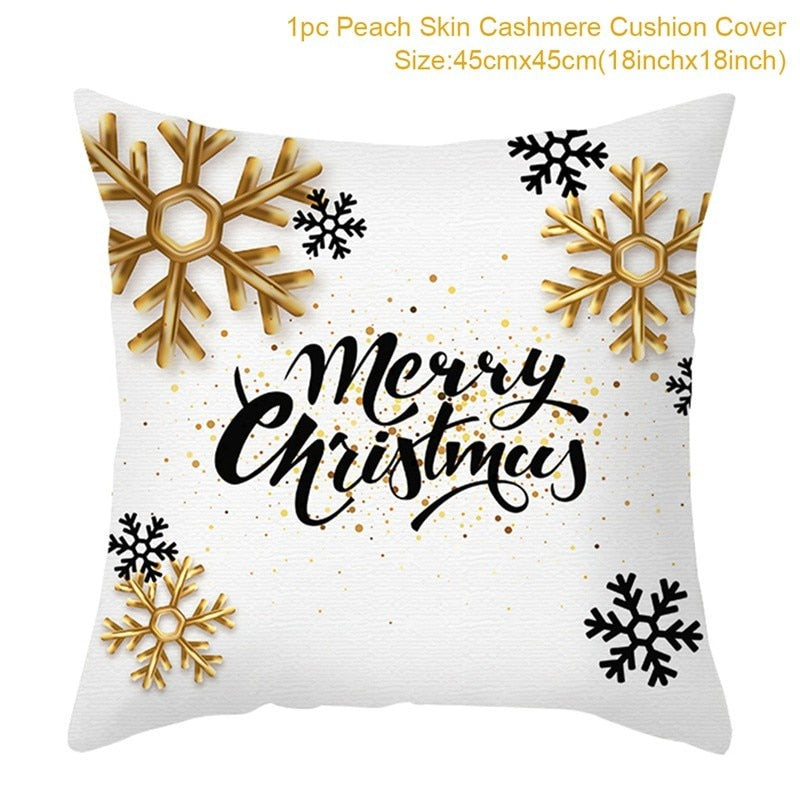 45cm Chrismas Cushion Cover PillowCase Christmas Decoration For Home 2022 Navidad Xmas Noel Cristmas Ornament New Year Gift 2023