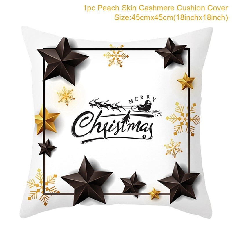 45cm Chrismas Cushion Cover PillowCase Christmas Decoration For Home 2022 Navidad Xmas Noel Cristmas Ornament New Year Gift 2023