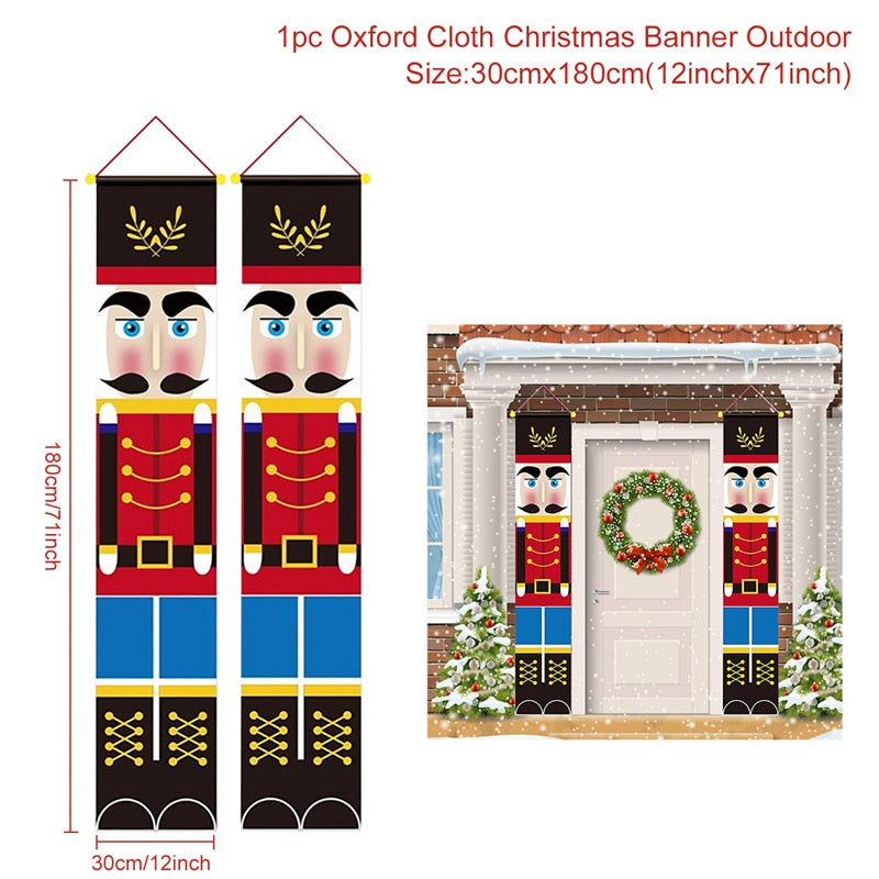 Christmas Door Decoration 2022 Merry Christmas Banner Decor for Home Hanging Xmas Ornament Navidad Happy New Year Gift 2023