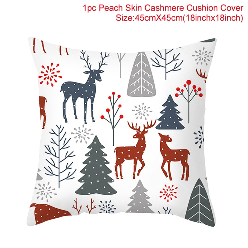 45cm Chrismas Cushion Cover PillowCase Christmas Decoration For Home 2022 Navidad Xmas Noel Cristmas Ornament New Year Gift 2023